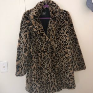 Zara Furry Leopard Jacket